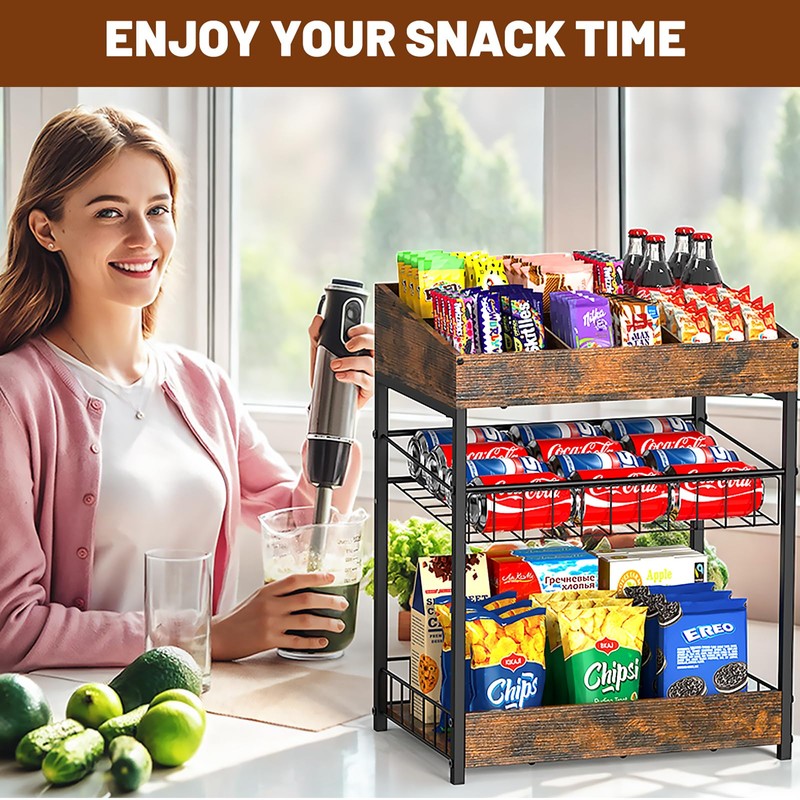Kssiaz Candy Display Rack, 3 Tier Snack Rack Display for