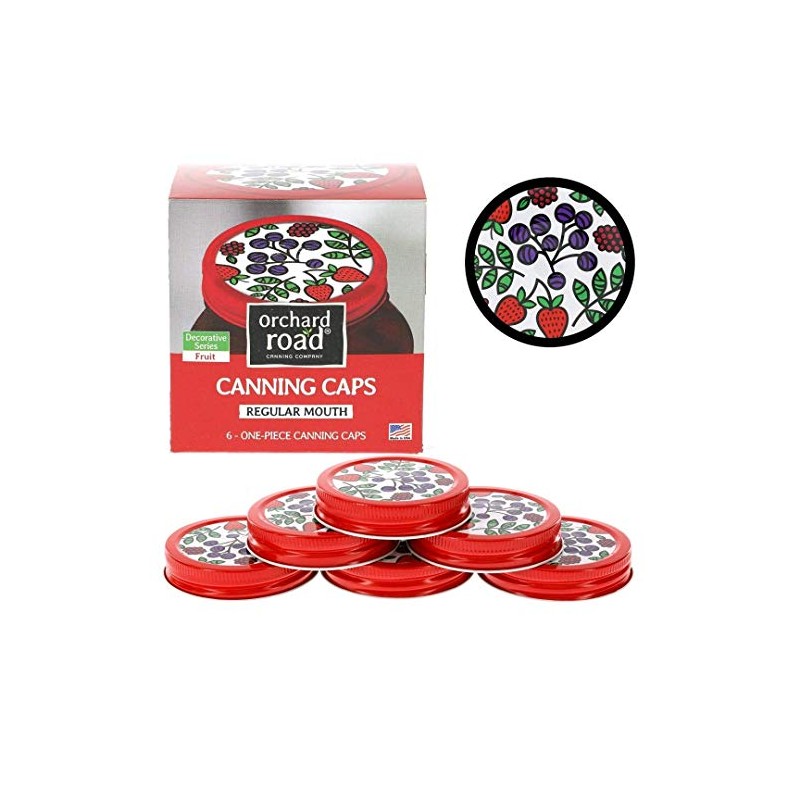 Mason Jar Lids - Decorative Canning Caps Fit Regular Mouth