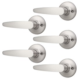 Probrico (5 Pack Door Hardware Dummy Lever Door Handles for Closets,Single Side Individual Door Lever in Satin Nickel
