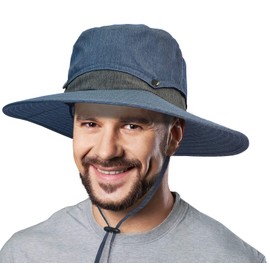 Solaris Wide Brim Boonie Hat w/Removable Crown UV Protection Outdoor Hiking Garden Hats
