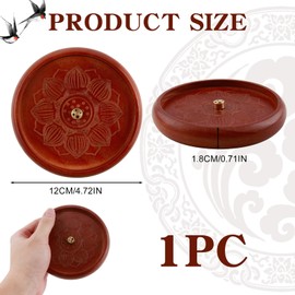 Wooden Incense Stick Holder Lotus Handmade Incense Stick Holder, Environmentally Friendly, for Meditation, Yoga and Home Decoration, Includes 3 Different Hole Sizes