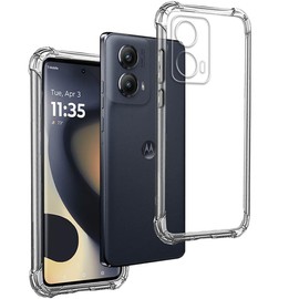 REY Transparent Silikonhülle TPU Anti-Shock für Motorola Moto Edge 5G 2024, Handyhülle Premium Kratzfest TPU Durchsichtige Schutzhülle Anti-Schock