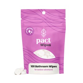 PACT Bathroom Wipes (100-Pack) | Compressed Toilet Wipes for Camping, Backpacking, Backcountry