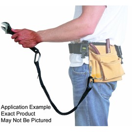 Gear Keeper TL1-3014 3/4" Super Coil Personal Tool Tether/Lanyard with Aluminum Carabiner and Fixed Lanyard, 25" - 47" Length