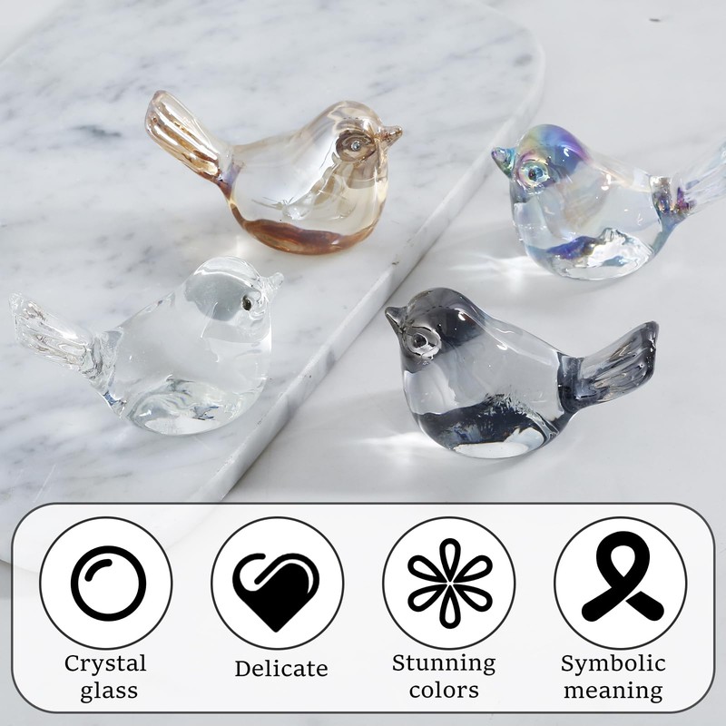 DJAPWPX-Crystal Bird Figurines Decorative Bird Statue Beautiful Crystal Bird Decor