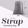 Handy Laundry Shoulder Strap Bag - Drawstring Locking Closure, Durable