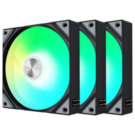 TRYX ROTA SL ARGB 120 Black – 120mm RGB PWM Fan for PC Case & Radiator, Triple Pack Daisy Chain Fans with Magnetic Connection Cable, High Performance, Low Noise