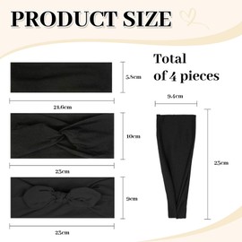 BelleVive 4-Pack Non-Slip Headbands for Women, Elastic Headbands for Ladies' Hair, Various Styles, Fashion Hairband, Hair Accessories, Sweatbands from Soft Fabric