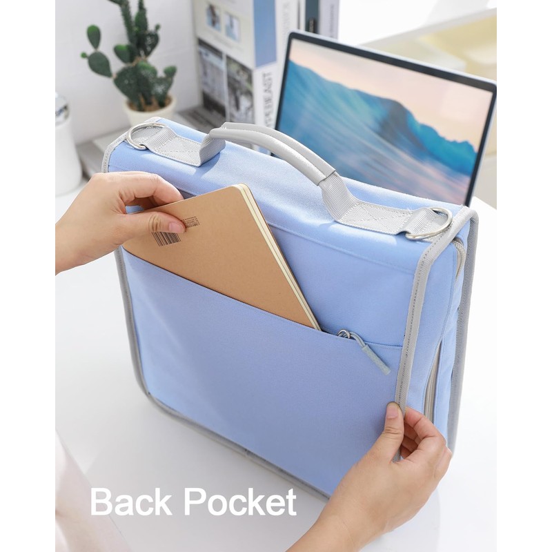 3" D-ring Zipper Binder with 700+ Sheets Capacity, 3-ring Zip