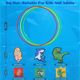 SASBSC Pool Toys for Kids Ages 4-8 8-12 Swimming Pool Diving Toys Swim Thru Diving Rings Water Dive Toys for Family Pool Games