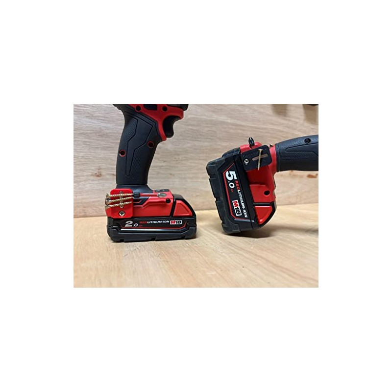 StealthMounts Red Stubby Bit Holder compatible with Miulwaukee M18-2 Pack