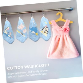 SHOWERORO 5 Pack Cloths Soft Muslin Washcloths for Newborns Hypoallergenic Hand Towels for Boys and Girls