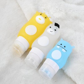 Travel Refillable Shampoo and Cosmetic Dispenser Bottles Health 70ml White 2ea