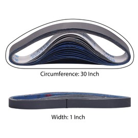 RUIHONGV 20Pcs 1 x 30 Inch Silicon Carbide Sanding Belts- 5 Each of 400, 600, 800, 1000 Grit, Medium/Fine Grit Assortment Sander Belts for Knife Sharpening, Metalworking