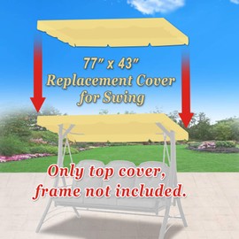 Strong Camel Patio Swing Cover Garden Outdoor Swing Replacement Canopy Cover (77"x43", Beige)