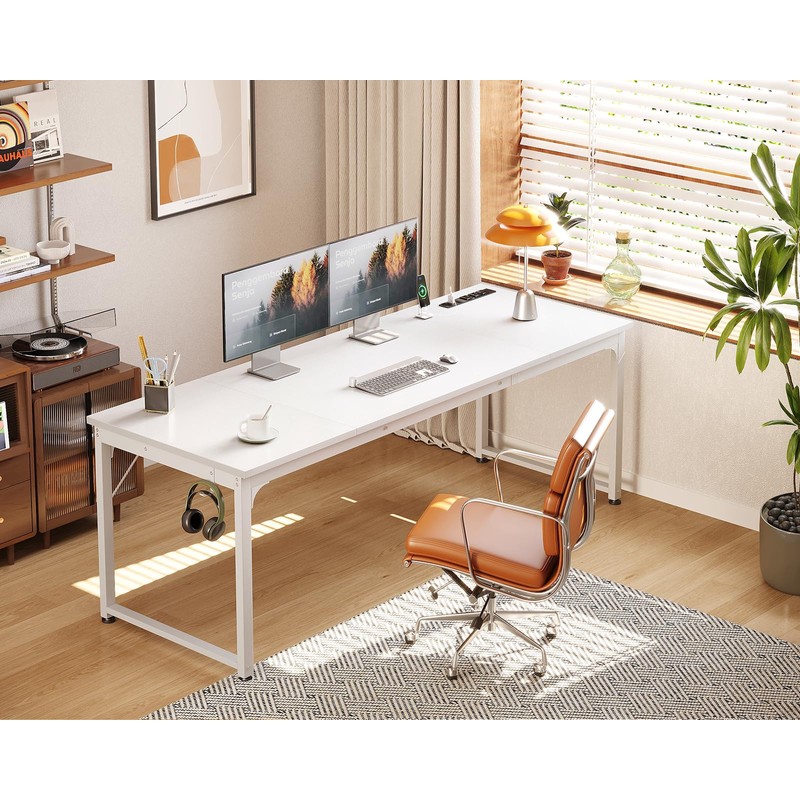 Coleshome 71 Inch Computer Desk with USB Ports, Large Office