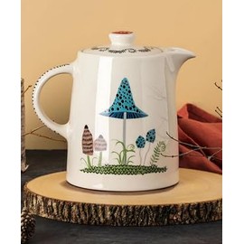 Hannah Turner - Handmade Ceramic Teapot with Toadstool (Without Strainer) - 1 Litre Teapot, 26 cm, White, DAM6258