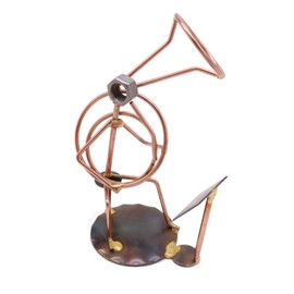 Sousaphone (Tuba) with Music Stand Collectible Handmade Metal Art Figurine, Desk Accessories, Trophy, Band, Office Décor, Musical Instrument