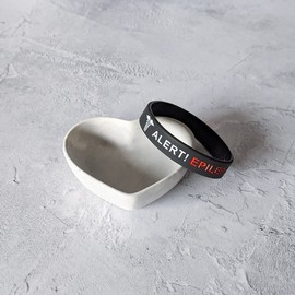 X2 Alert Epilepsy Black Medical Alert Wristbands Epileptic Bracelet Band Adults Teens in Case of Emergency (Medium 18cm (Teens/Ladies))