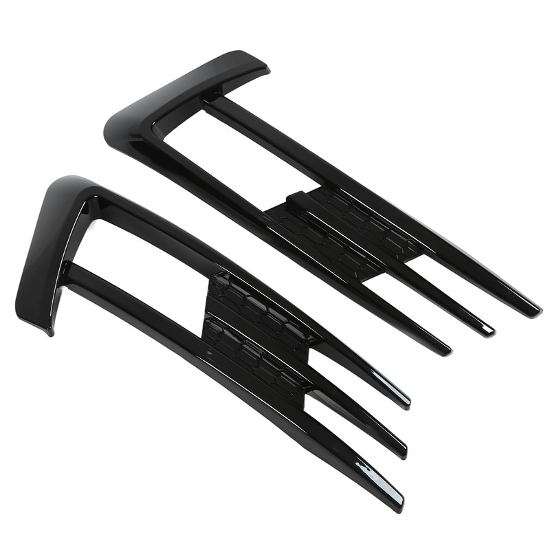 Glossy Black Front Fog Lamp Eyebrow Eyelid Cover Trim Replacement