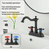 GGStudy Bathroom Faucet Matte Black 2 Handles 4 Inches Centerset