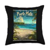 Puerto Plata Tropical Beach Escape Throw Pillow