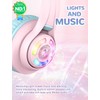 iClever Cat Ear Kids Bluetooth Headphones, LED Lights Up, 74/85dBA