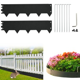 Metal Landscape Edging 7 Panels, 4.3'' x 9.8ft Corten Steel Landscape Edging, No Dig Metal Garden Edging with 7 Stakes, Bendable Border Strips for Lawn Yard, Small Raised Garden Bed Tree Ring, Black