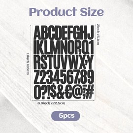 500 Pcs Black Vinyl Letter Stickers, 2 Inch Self Adhesive Mailbox Numbers Stickers Waterproof Alphabet Numbers Symbols Sticker for Mailbox, Window, Door, Cars, Address Number 10 Sheets