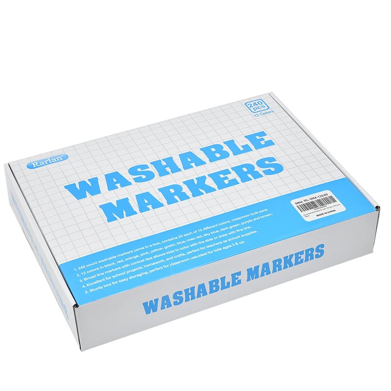 Rarlan Washable Markers Bulk, Markers for Kids, Bulk pack, 12
