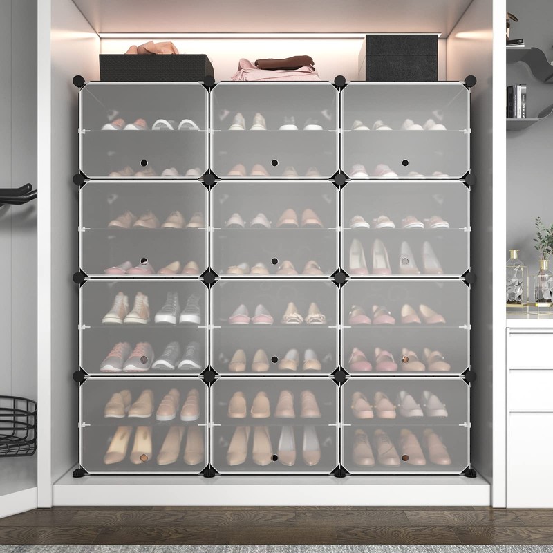 ROJASOP Portable 8-Tier Shoe Cabinet - 48-Pair Shoe Organizer with