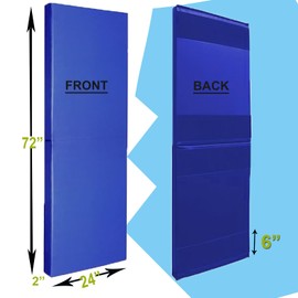 Gym Wall Padding Panels, 2" Thick Foam Wall Mat Protector for Basketball Gym with Waterproof Leather, Wall Protection Pads for Wall-Mounted Basketball Hoops Taekwondo (Blue, 72”x24"x2)