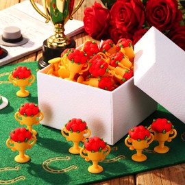 Pinkunn 30 Pcs mini Rose Trophy Miniatures Run for the Roses Trophy Figurines for Horse Racing Decorations Derby Day Party Props Awards