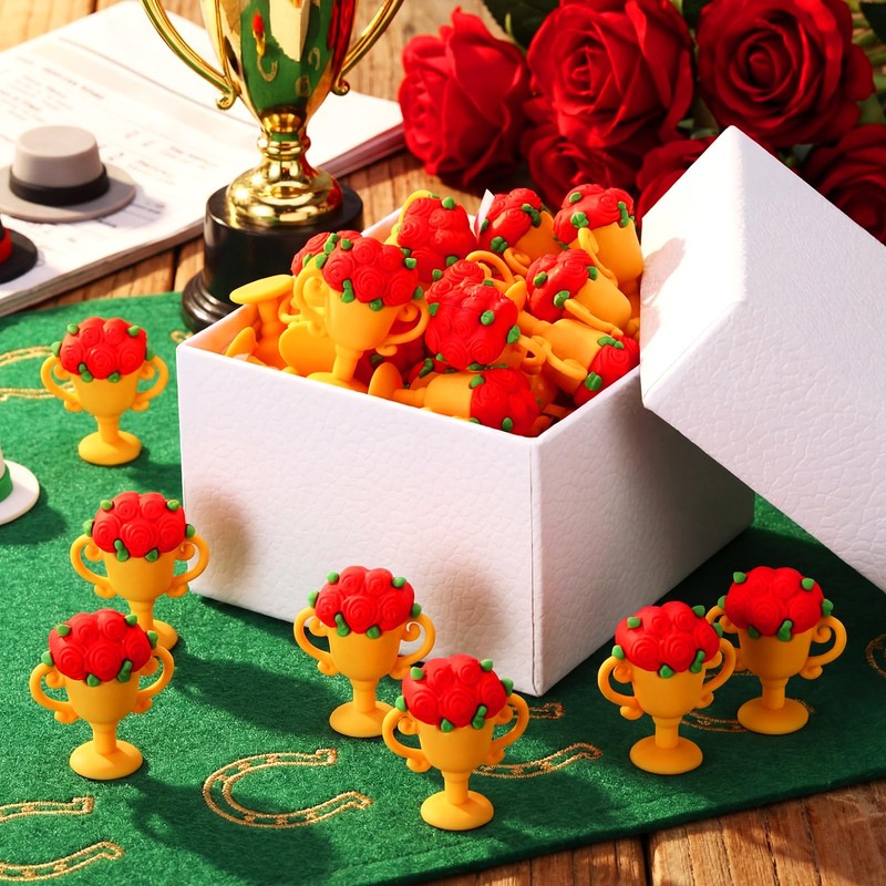 Pinkunn 30 Pcs mini Rose Trophy Miniatures Run for the