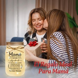 Regalos para Mamá, Mason Jar Night Light Gifts for Mom in Spanish, Regalo De Cumpleaños para Madre, Spanish Mom Birthday Gifts, Regalos para Mujer