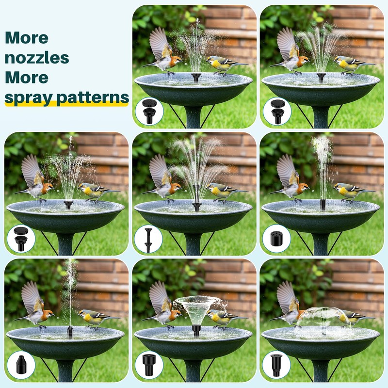 Biling 5.5W Solar Fountain Pump for Bird Bath, DIY Solar