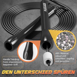 Adjustable Skipping Rope for Speed Skipping, PVC Skipping Rope Adult Fitness for Women, Men and Children, 3 m Lightweight Skipping Rope with Training Poster and ABS Non-Slip Handle