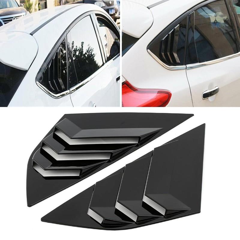 Car Rear Window Louvers, Gloss Black Rear Window Blinds Shutter