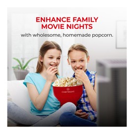 Chefwave Silicone Popcorn Popper (Red) - Reusable, Collapsible Microwave Popcorn Bowl - Dishwasher Safe