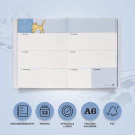 Grupo Erik Meow Meow Appointment Calendar 2023 - A6 Format - Calendar - Pocket Calendar 2023 - Appointment Calendar - Weekly Planner - Personal Organiser in English - FSC Certified