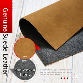 Soletec Suede Leather Square, Leather Sheet, Pre-Cut Pieces for Crafting, Tooling, Sewing, Brown, 1.85mm, 14"x14"