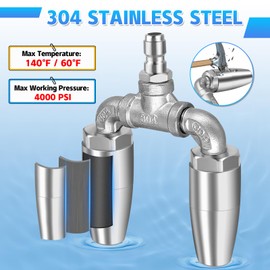 Boltigen Dual Turbo Nozzle Pressure Washer, 360° Rotating Spray Tips for Power Washer, 3.0 Orifice Stainless Steel Twin Turbo Nozzle, 1/4 Quick Connect, 4-6 GPM, 4000 PSI Max