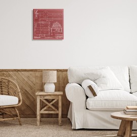 Stupell Industries Detailed Diagram Blueprint Old Barn Floor Plan, Design by Annie Warren