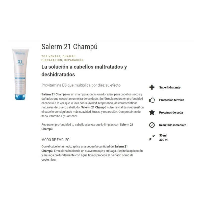 Salerm 21 Shampoo 300ml X2 Piezas