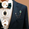 PATIKIL Gem Hanging Chain Brooch Pins, 2 Pcs Rhinestone Men's