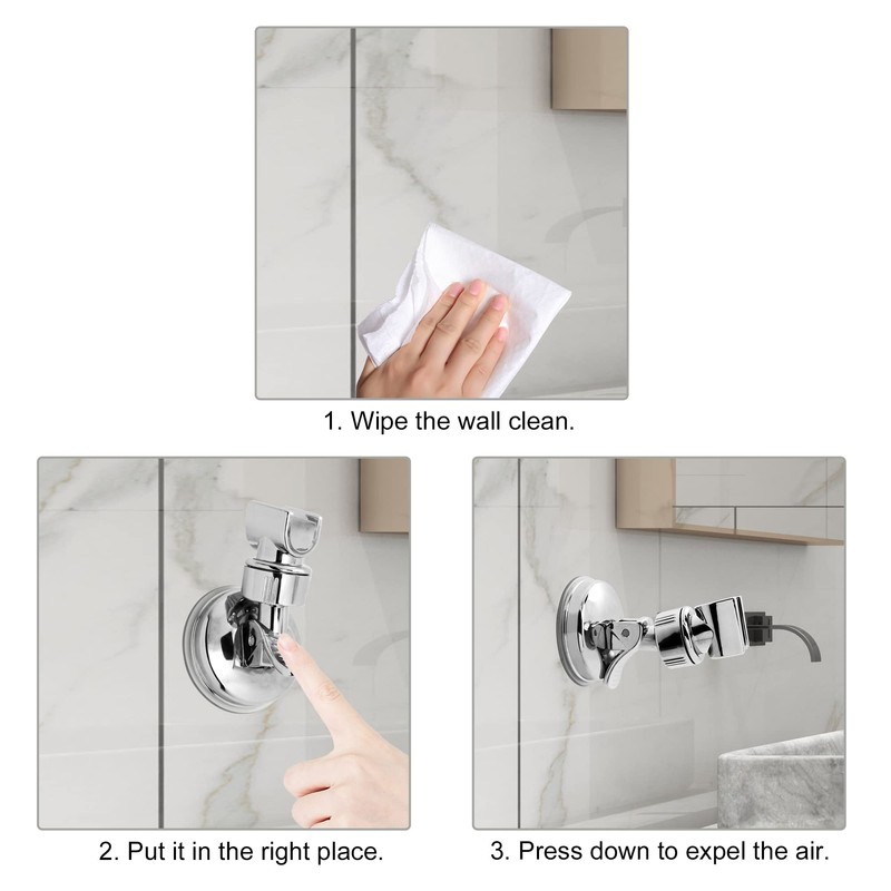 Shower Head Holder Suction Cup Shower Head Holder, Adjustable Height