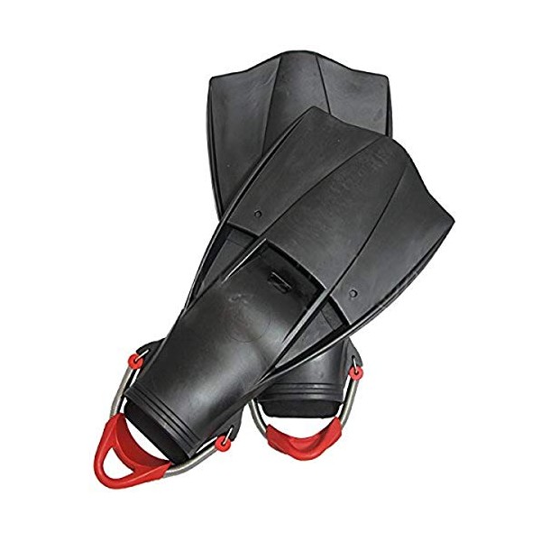 Scuba Choice Scuba Diving Free Dive Spearfishing Black Rubber Fins with SS Spring Heel Straps, Large