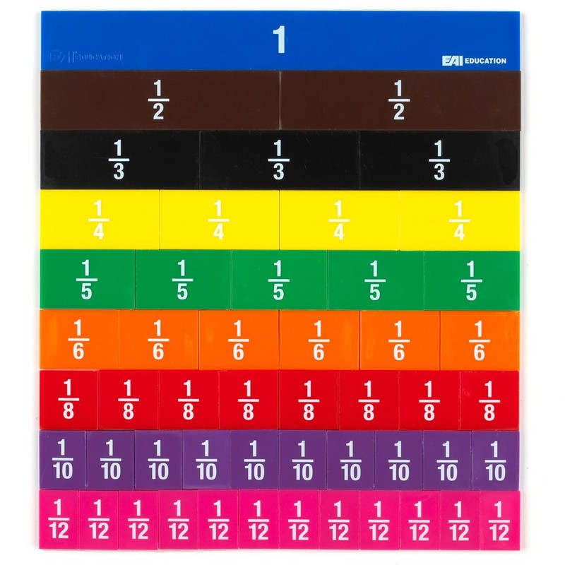EAI Education Fraction Tiles with Tray: Set of 51