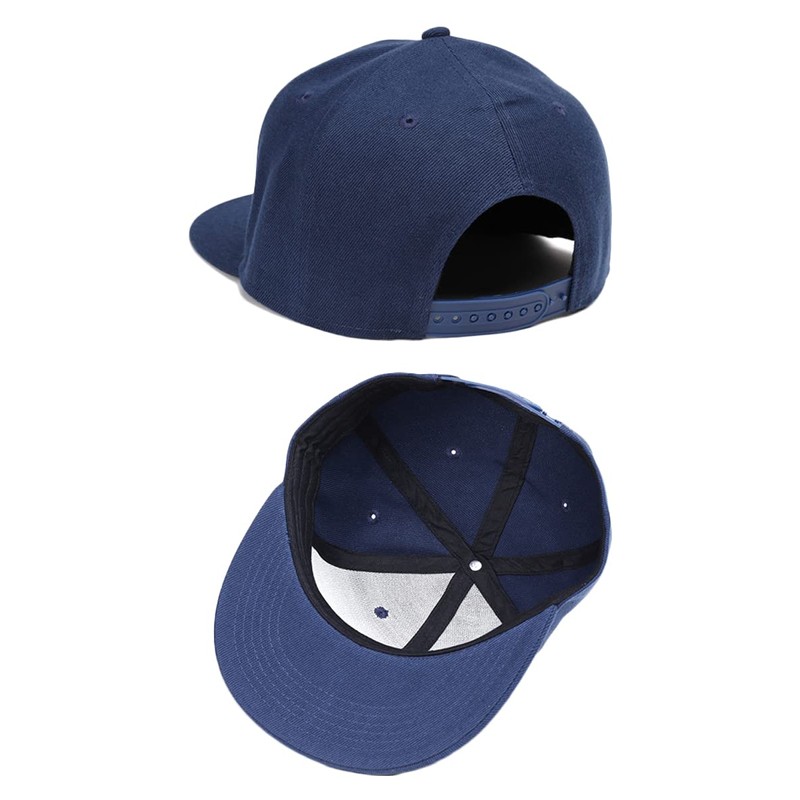 Laquest Simple Plain Snapback Cap, Flat Brim, navy