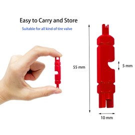ZUFECY Bike Valve Core Repair Tool for Schrader Presta, Valve Core Remover Tool tubeless Bicycling Tires (Red)